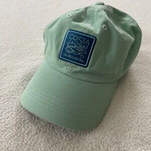 Costa Del Mar Longboat Patch Hat Mint Adjustable Cap 6 Panel Cotton Dad Fishing